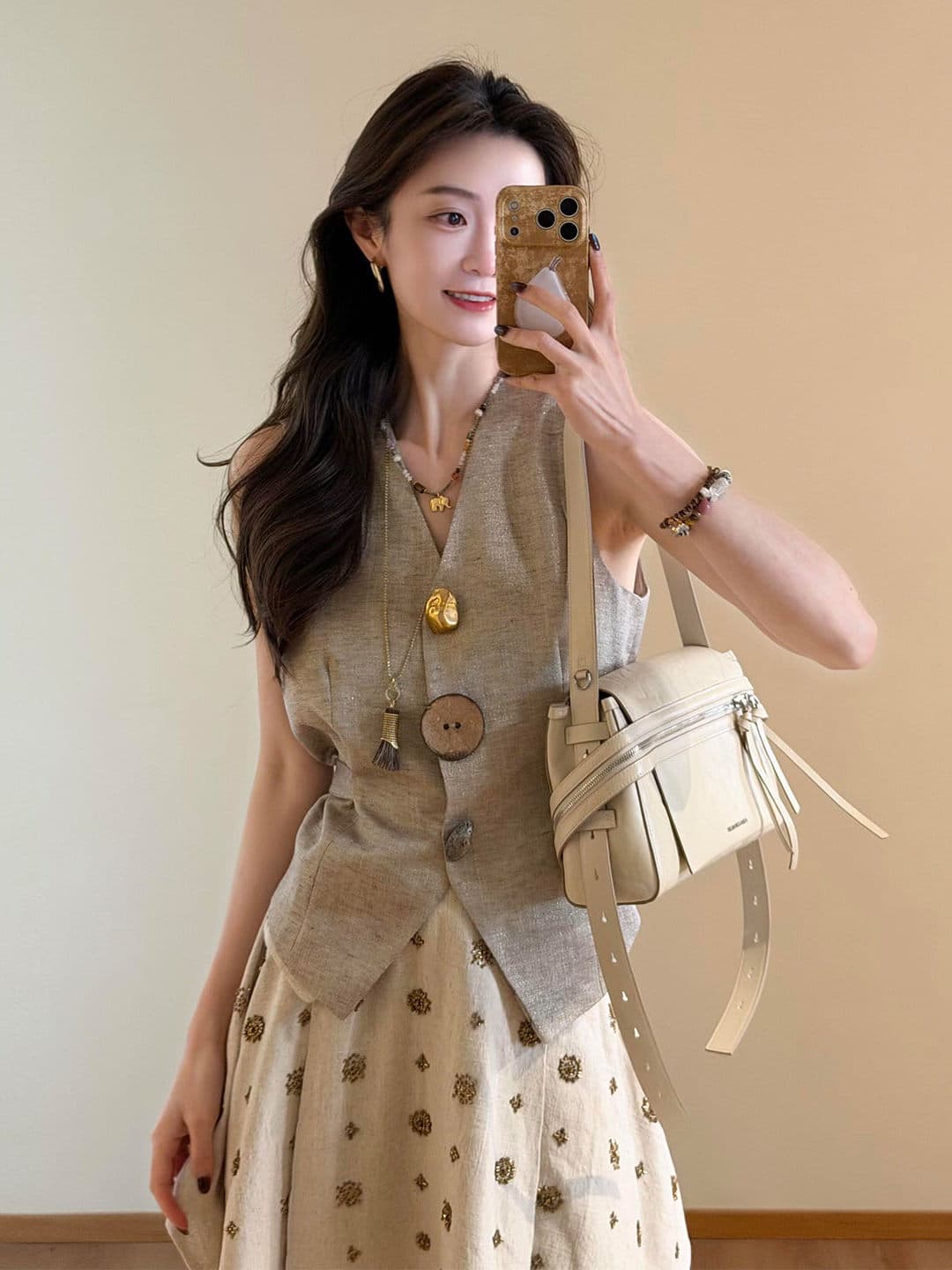 Linen Vest and Skirt Set for Women 2026 Spring Summer New Trendy Casual Design Two-Piece Set