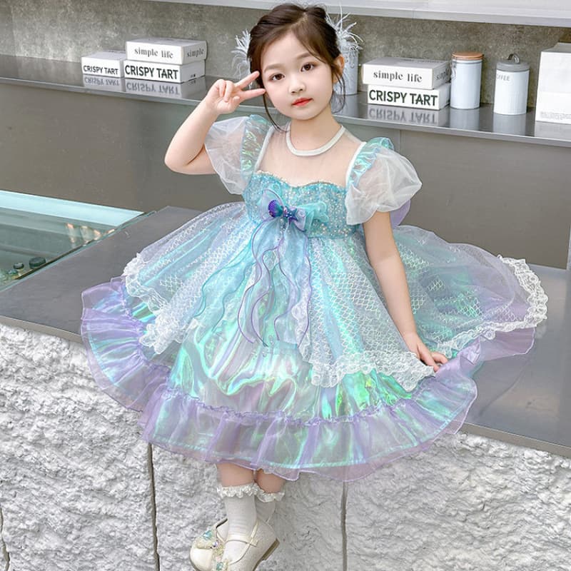 Baby Girl Summer Mermaid Tutu Dress 2026 New Cute Little Girl Birthday Gown Princess Dress