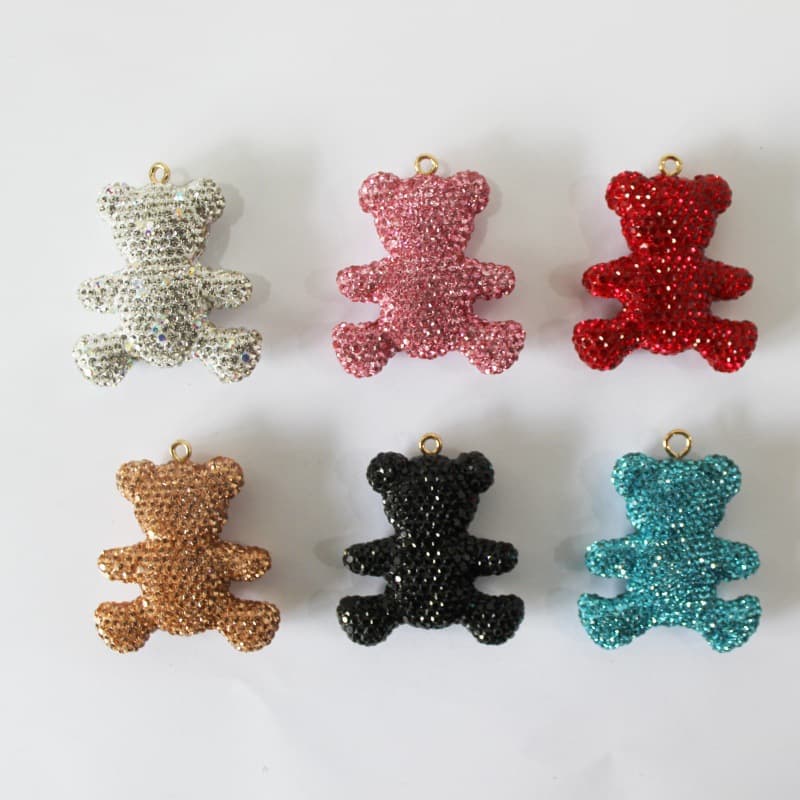 2026 New Bear Keychain Cute Rhinestone Car Keychain Creative Couple Keychain Pendant