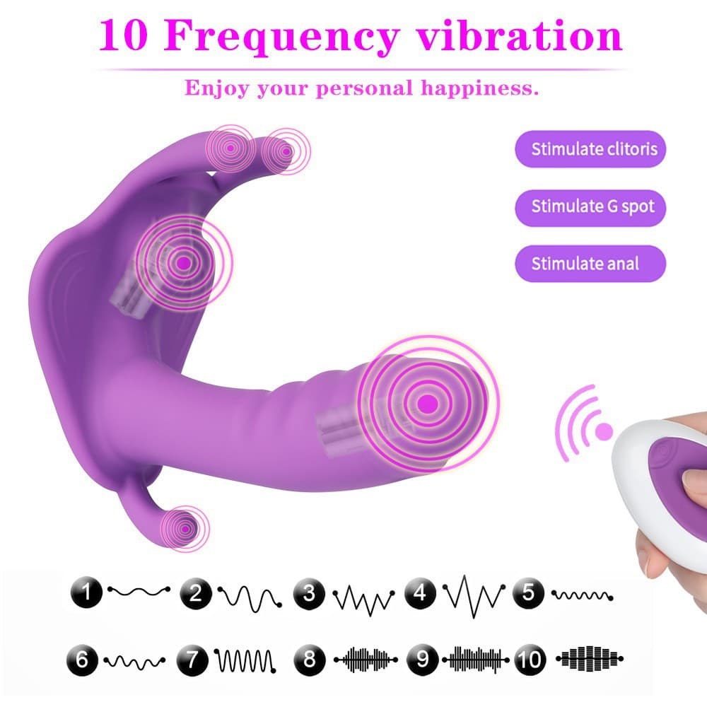Hot-Selling Export Women's Wearable Butterfly Vibrating Egg Wireless Remote Control Long-Distance Flirting Multi-Frequency Adult Vibrator