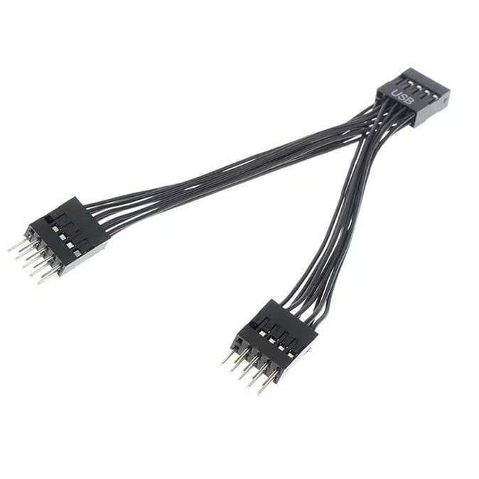 USB 2.0 9-pin to dual 9-pin motherboard 9p to 2-port female to 2-port male USB 2.0 extension cable