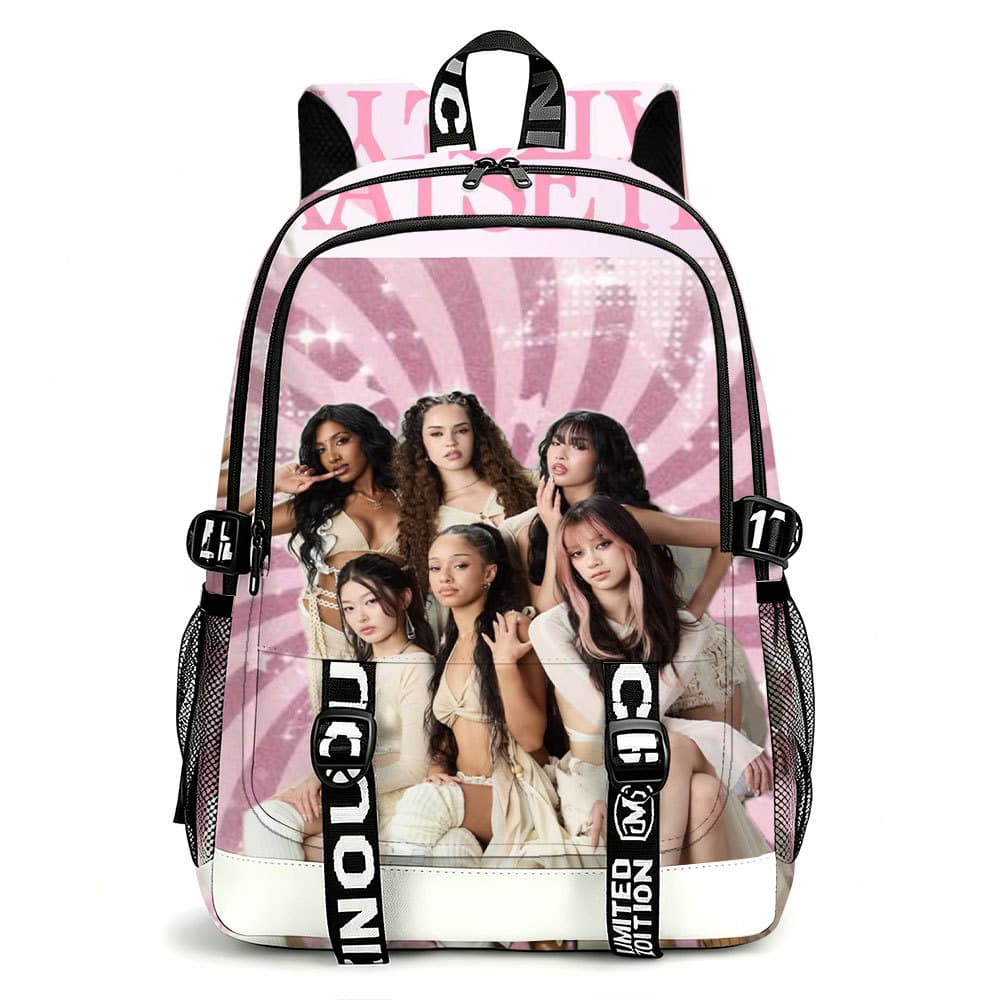 Cross-border New Product KATSEYE Merchandise Printed Creative Backpack Student Full-Print School Bag