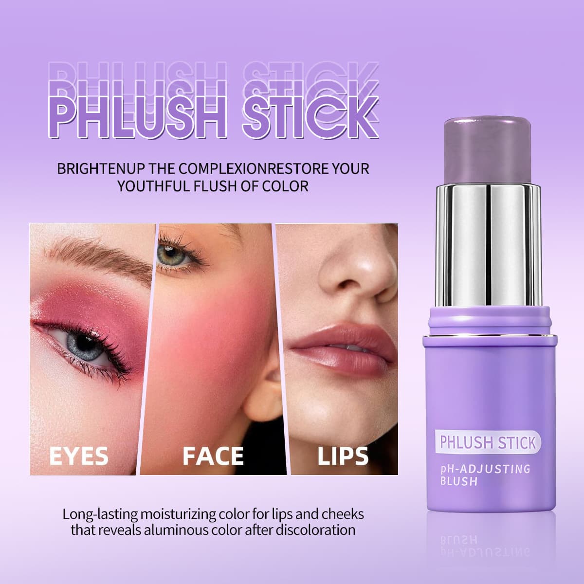 Cross-border Foreign Trade TVLV Multifunctional Blush Stick Naturally Enhances Complexion Long-lasting Makeup Blush Stick