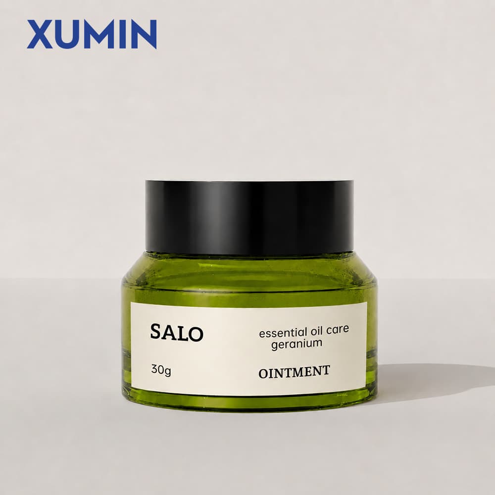 XUMIN Packaging Cosmetic Jars 15G 30G 50G Green Glass Cream Jar Eye Cream Face Cream Glass Jar In Stock