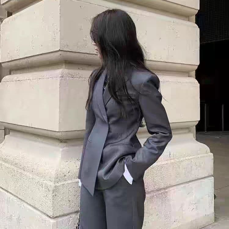 Women's Suit Set 2025 Spring Autumn New Arrival Elegant Waist-Slimming Design Professional Blazer Two-Piece Set