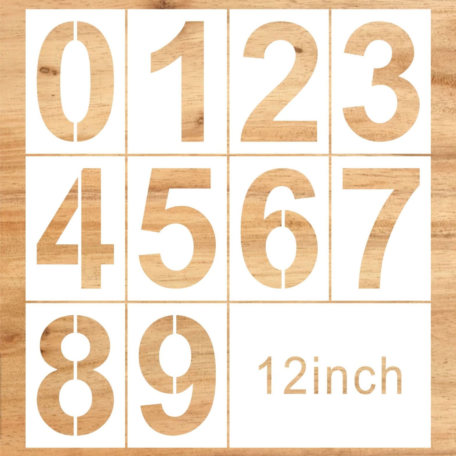 Amazon Cross-Border 12-Inch Digital 0-9 Hollow Stencil Painting Template