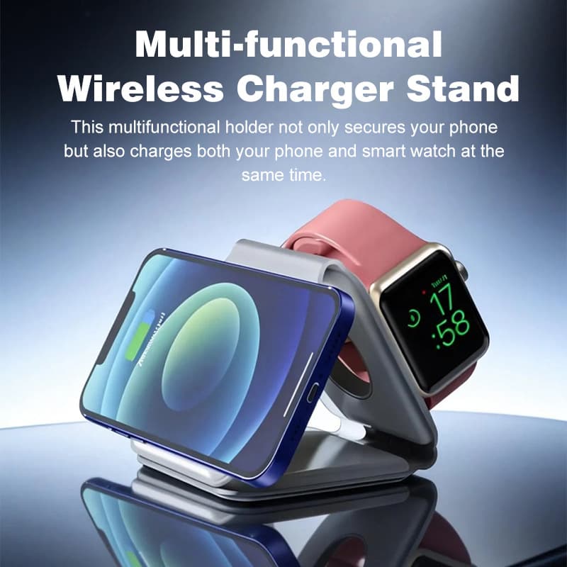 Foldable 3-in-1 Wireless Charger for iPhone, Apple Watch, AirPods, Magnetic 15W Fast Charging Wholesale