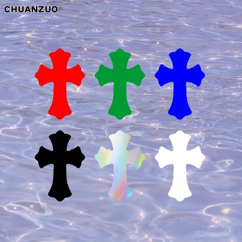 Chrome Hearts Cross Car Sticker, Motorcycle Electric Vehicle Personality Creative Reflective Decal Scratch Cover