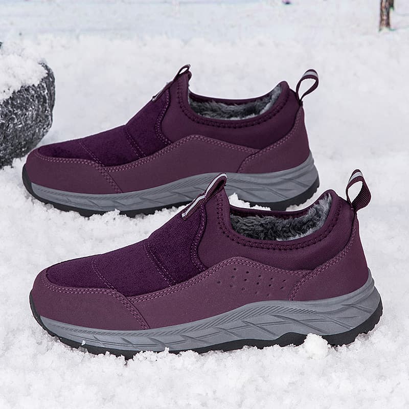 Cross-border Large Size Slip-on Walking Shoes for Seniors, Fleece-lined Cotton Shoes, Warm, Non-slip, Casual, Sports, Elderly Shoes