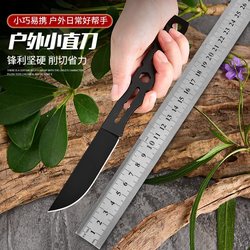 Outdoor Small Straight Knife Portable Camping Self-Defense Survival Knife Multi-Function High Hardness Household Knife Stock Wholesale