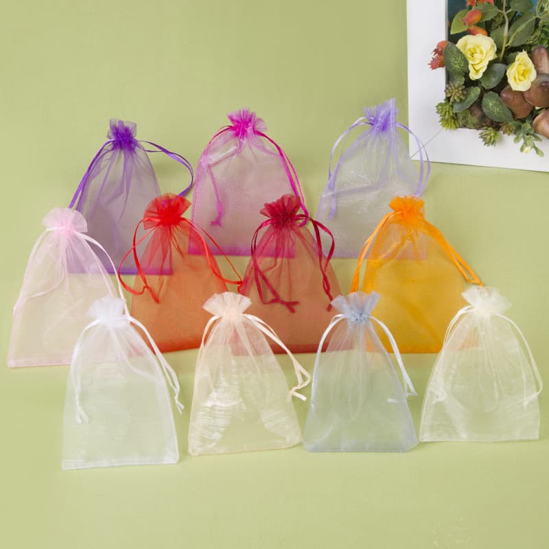 Solid Color Pearl Gauze Flap Pocket Pants Organza Bag Gift Bag Jewelry Storage Small Bag Wholesale Wedding Candy Bag