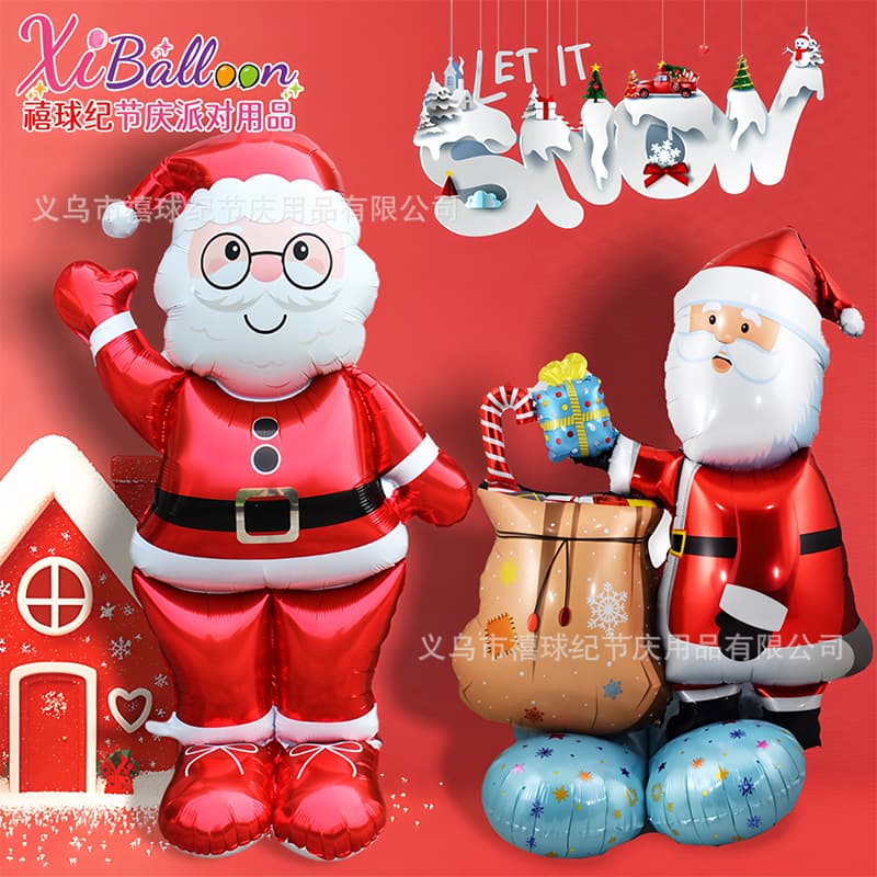 Cross-Border Foreign Trade Wholesale Christmas Series Balloons Santa Claus Snowman Gingerbread Man Christmas Tree Balloon Decoration Ball