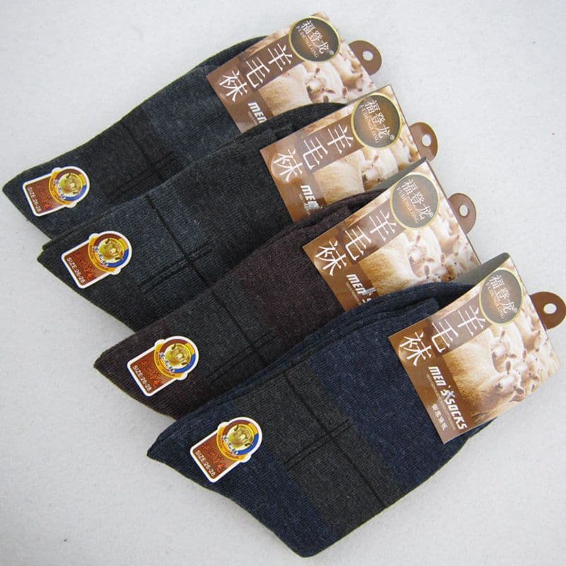 Wholesale men's long imitation wool socks, thickened men's socks, street vendors, autumn and winter warm men's socks for the elderly, big feet version