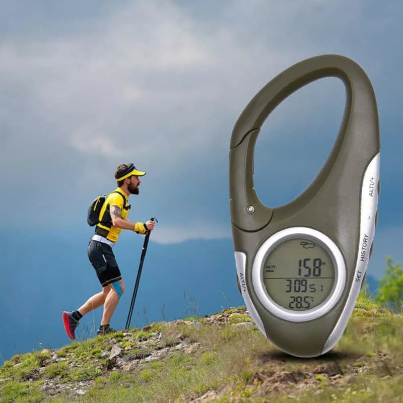 Carabiner Handheld Electronic Altimeter Barometer Altimeter Thermometer Outdoor Fishing Barometer