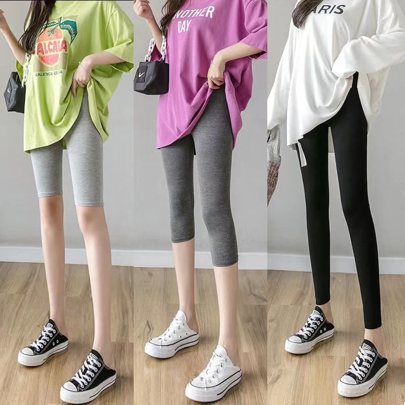Pure Slim Fit Leggings High Elasticity Teen Casual Pants Street Style Tights Women Modal Joggers