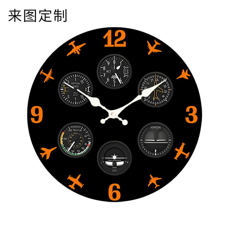 Cross-border European creative wall clock aircraft instrument wall clock silent clock flight hobby decorative wall clock holiday gift