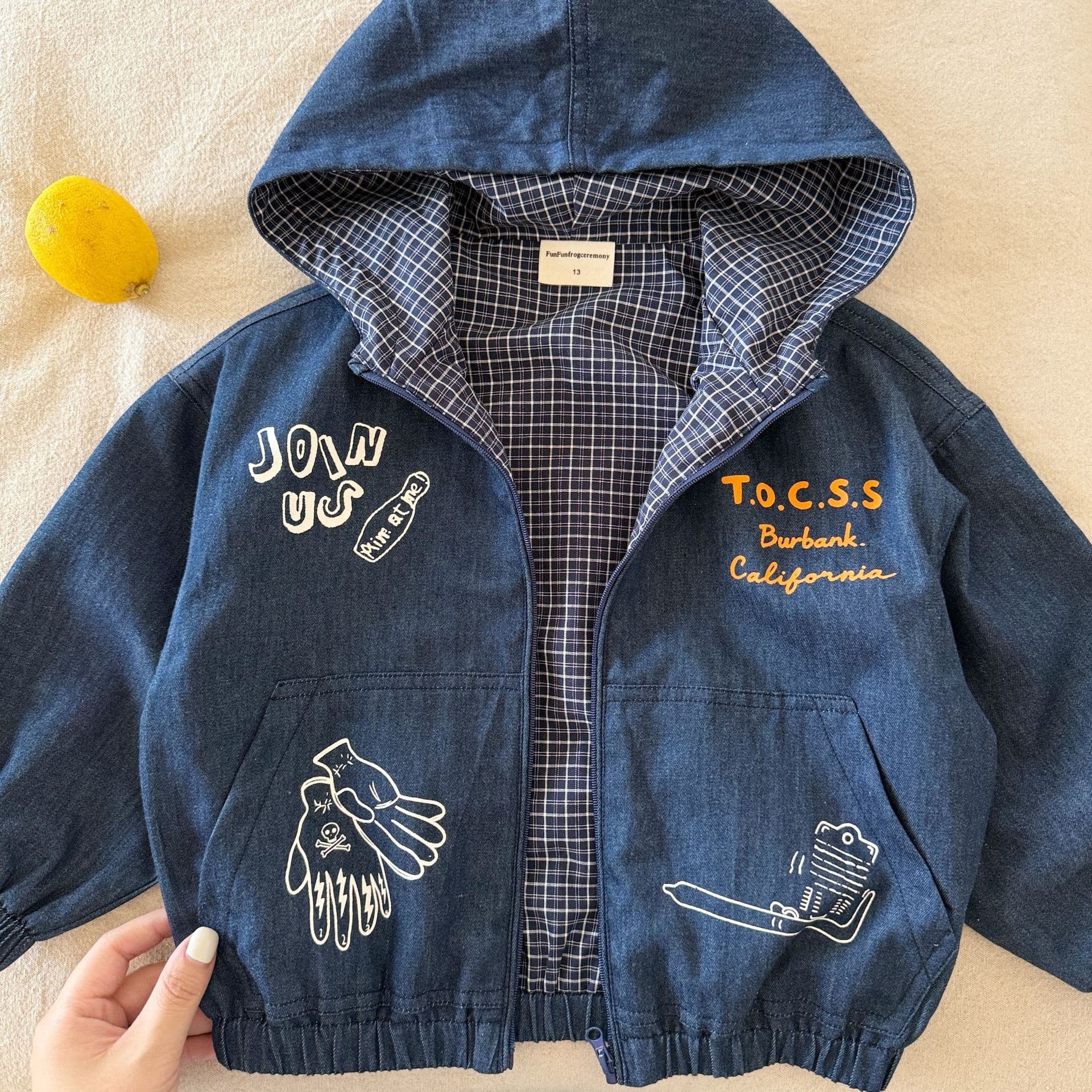 Kids Hooded Jacket 2026 Fall/Winter Boys Denim Jacket Windbreaker Winter Children's Clothing
