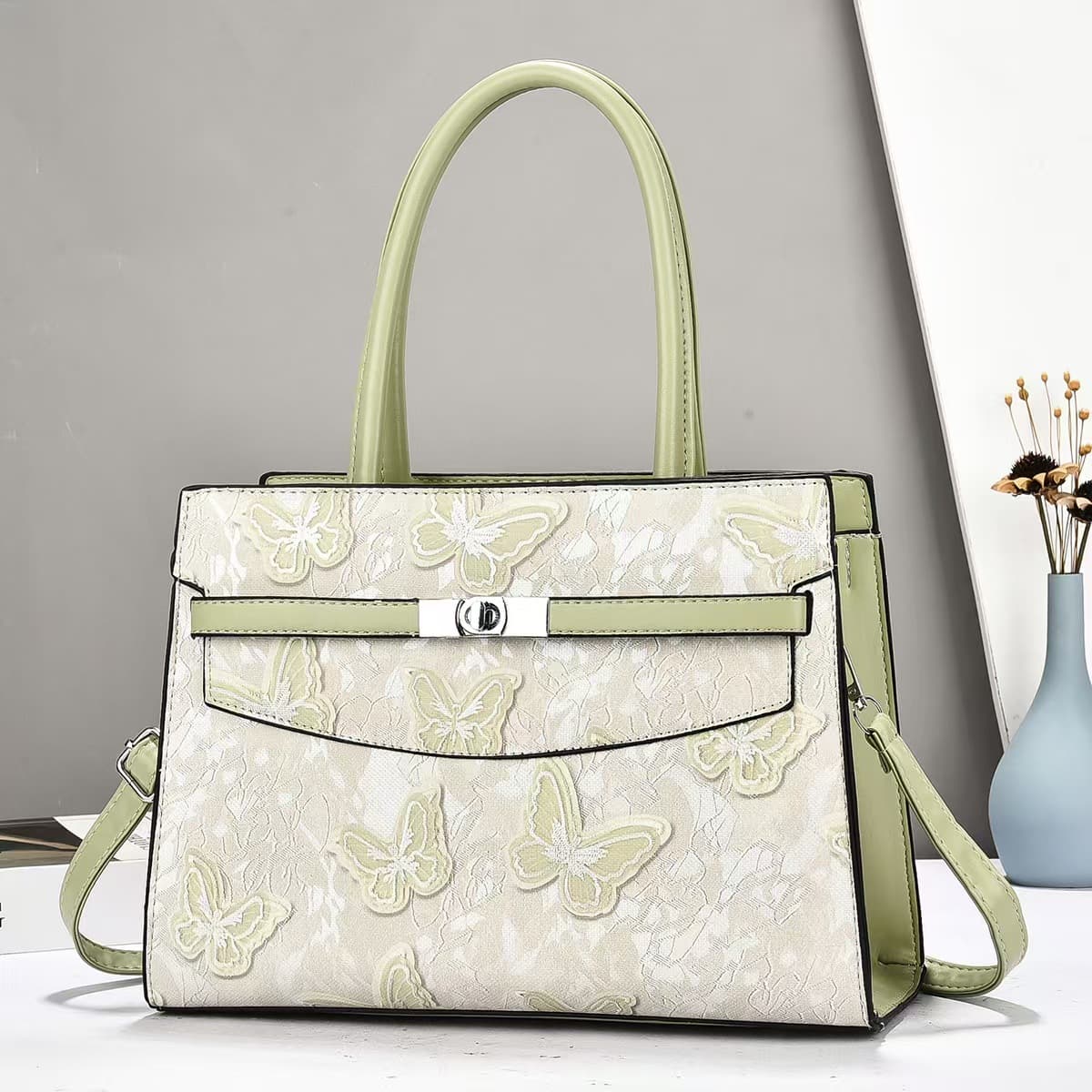 Fashionable Large Capacity Handbag Casual Butterfly Print Shoulder Bag Daily Versatile Crossbody Bag Cross-Border Bags