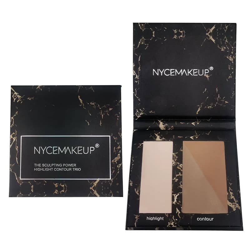 NYCEMakeup Contour Powder Palette Highlight & Shadow Contour Kit with Brush
