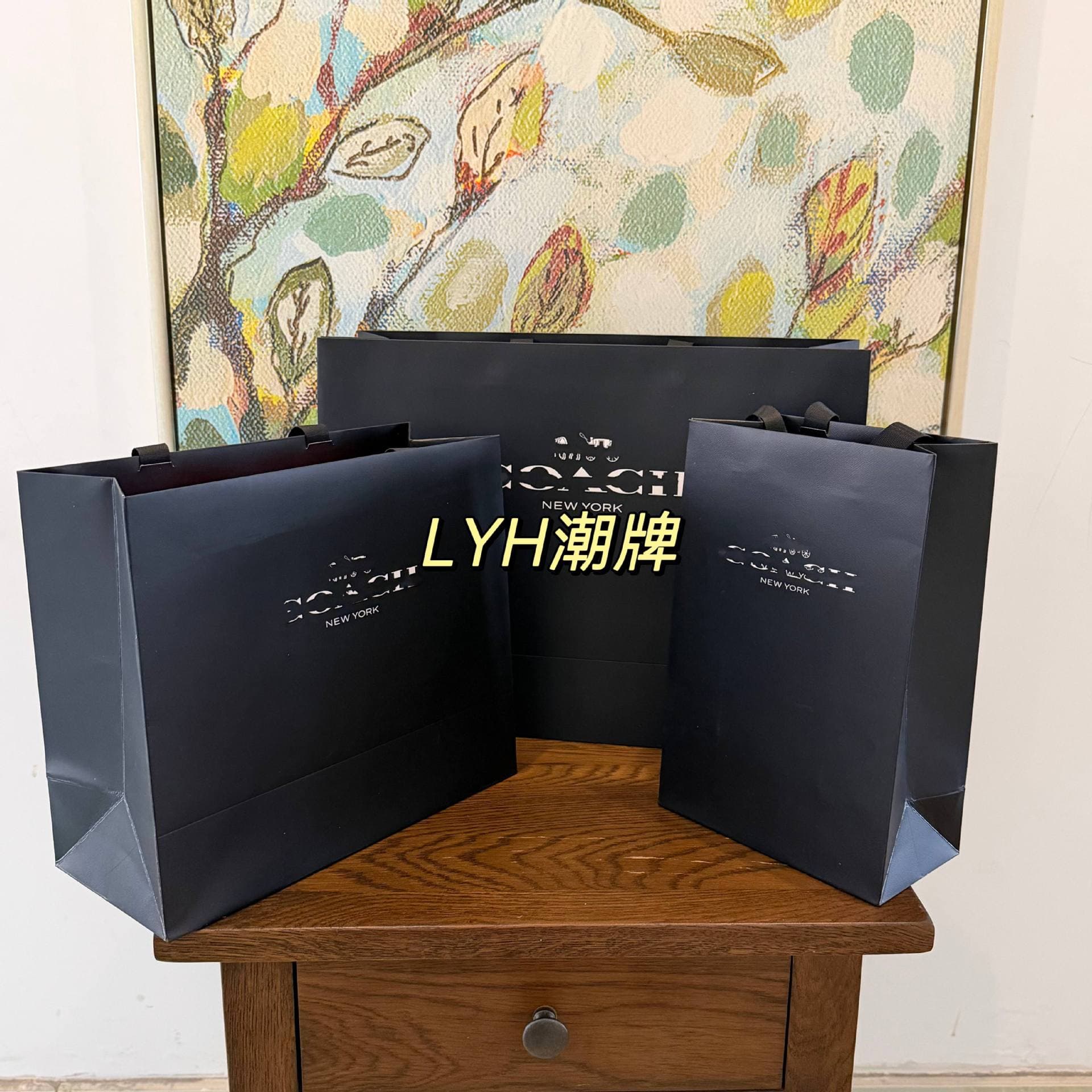 Coach paper bag luxury brand shopping bag COA counter original gift bag, Coach brand clothing packaging bag wholesale