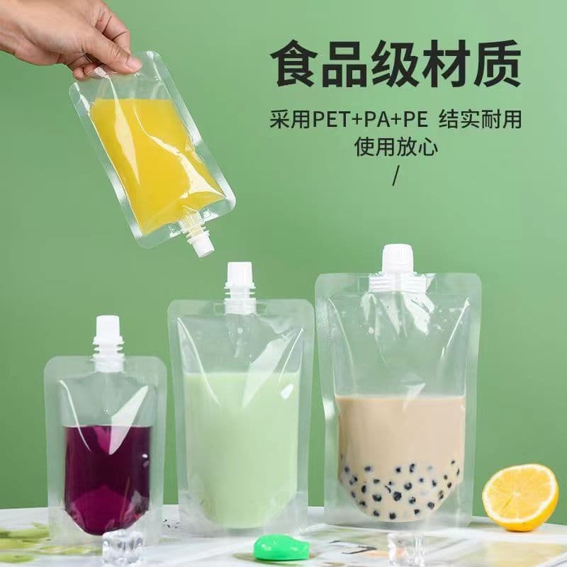 Wholesale Transparent Spout Pouch Soy Milk Bag Disposable Chinese Medicine Liquid Juice Beverage Yogurt Soup Base Bag Export Manufacturer