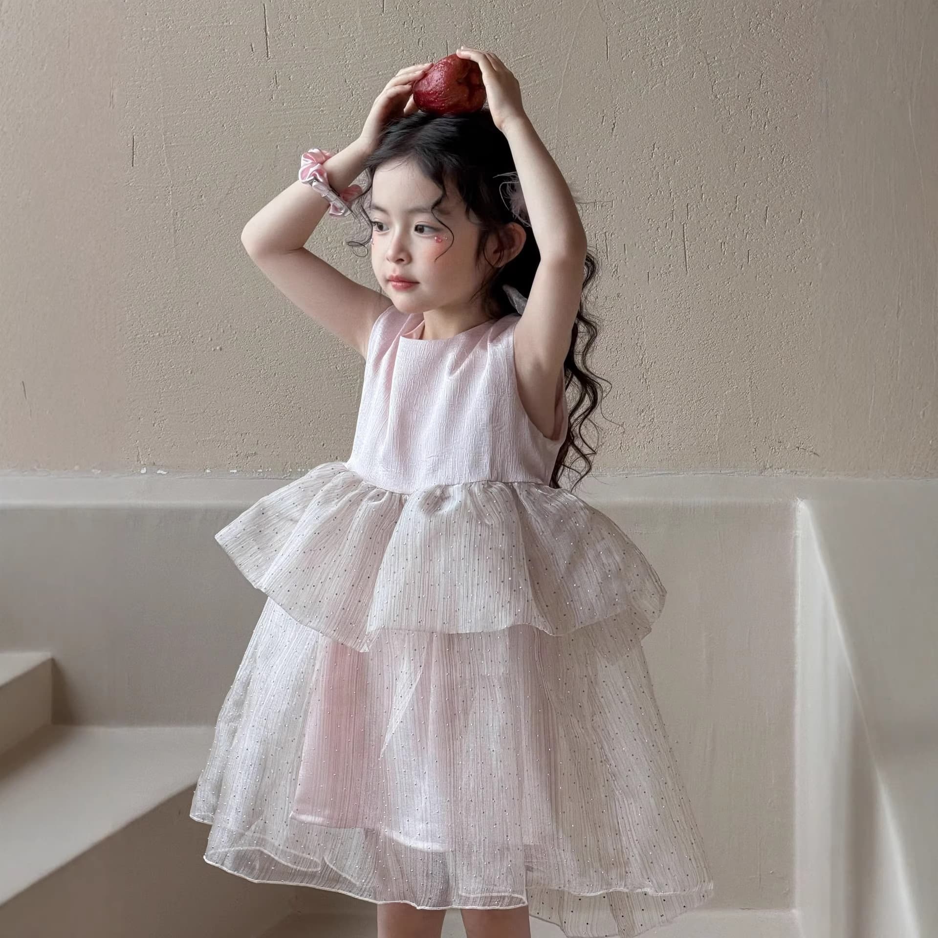 2026 Summer New Fashionable Medium and Large Girls Sleeveless Princess Dress Trendy Cake Tulle Skirt Children's Clothing