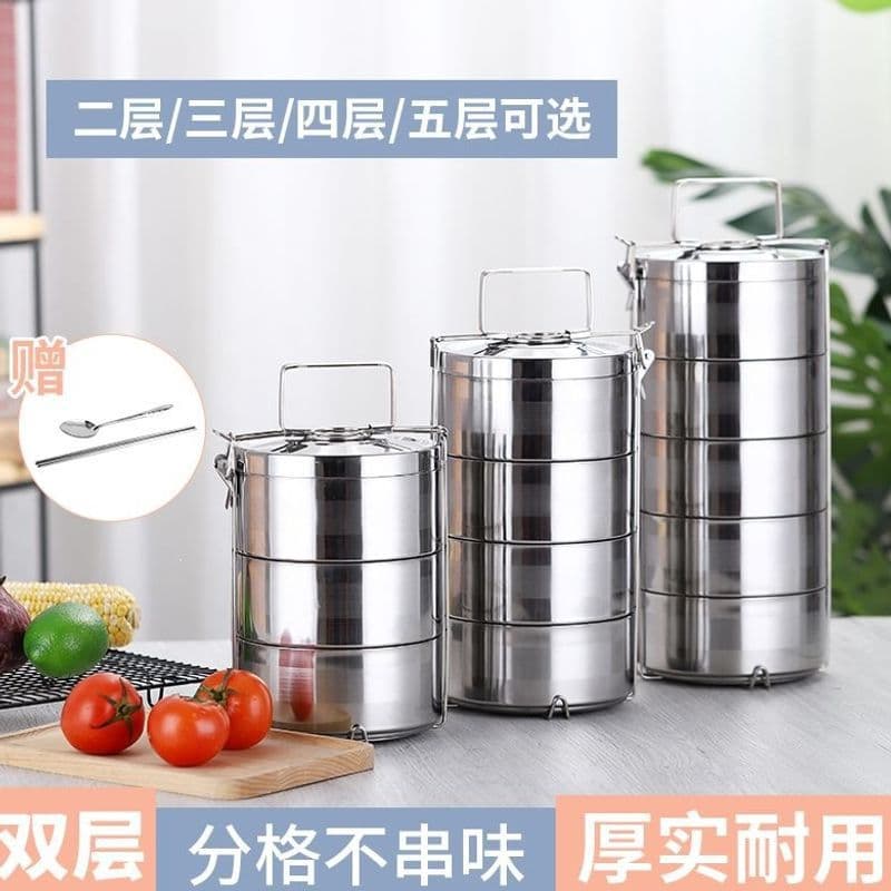 Food-grade stainless steel multi-layer insulated lunch box with five layers of super large capacity layered lunch box for wholesale