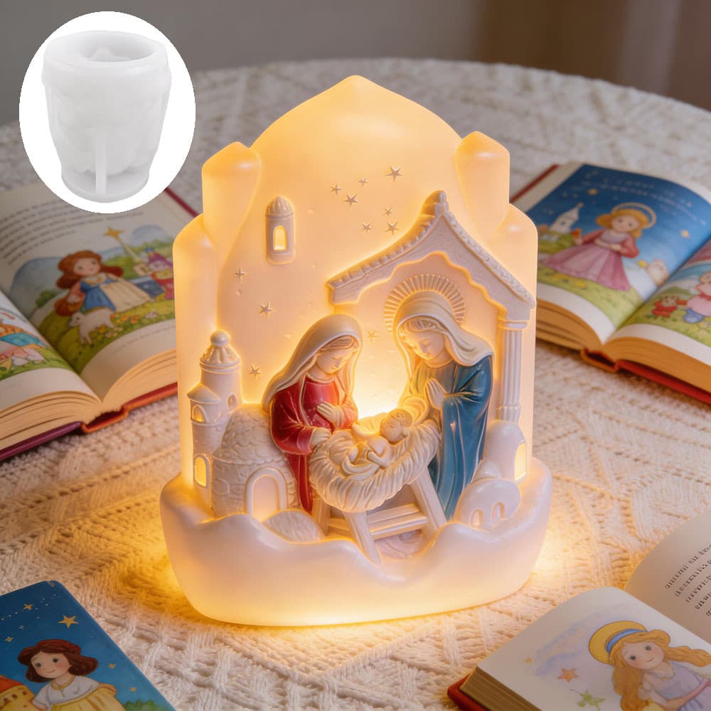 Castle Baby Arrival Silicone Mold Three-dimensional Relief Character Style DIY Aromatherapy Candle Handicraft Mold