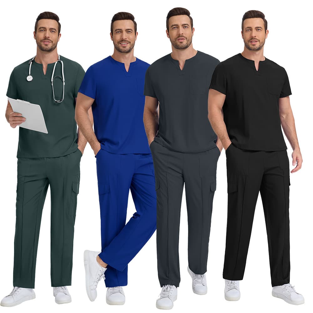 NiaaHinn Men's Plus Size Scrub Suit for Doctors, Nurses, Hospital, Clinic, Laboratory, ICU Uniform