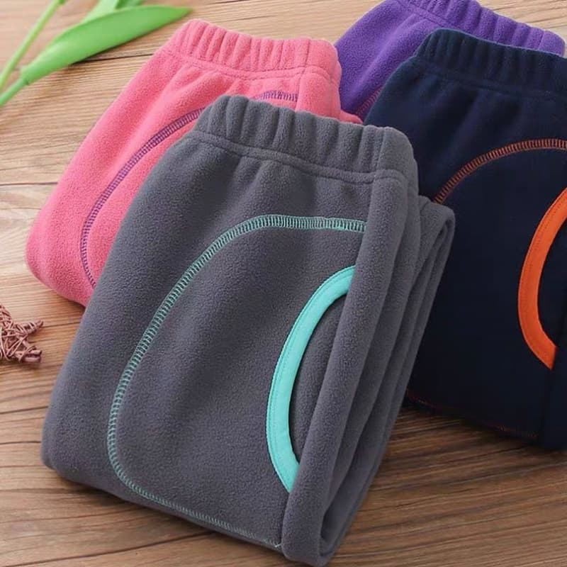 Children's Fleece-Lined Pants, Boys and Girls Sweatpants with Integrated Fleece, Warm Polar Fleece Pants, Baby Autumn and Winter Thickened