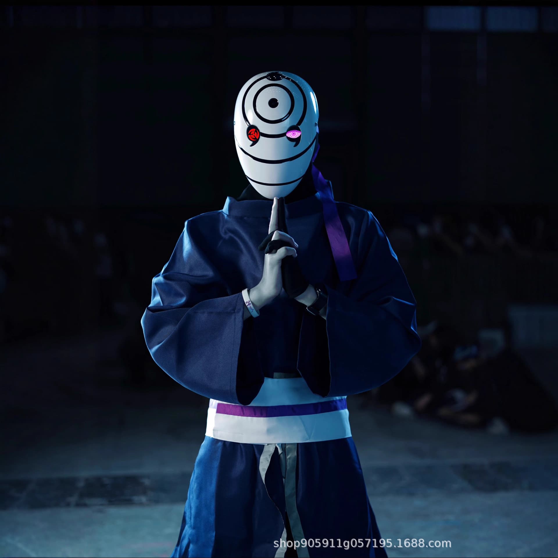 Naruto Uchiha Obito cos suit mask male Akatsuki organization A Fei cosplay costume white mask ninja