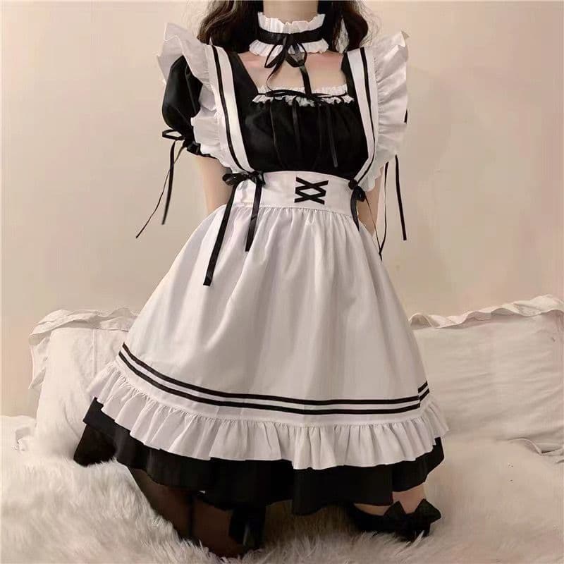 Maid Outfit Plus Size Set Lolita Mature Cosplay Costume Maid Dress Japanese Cute Women's Clothing Master Daily Life
