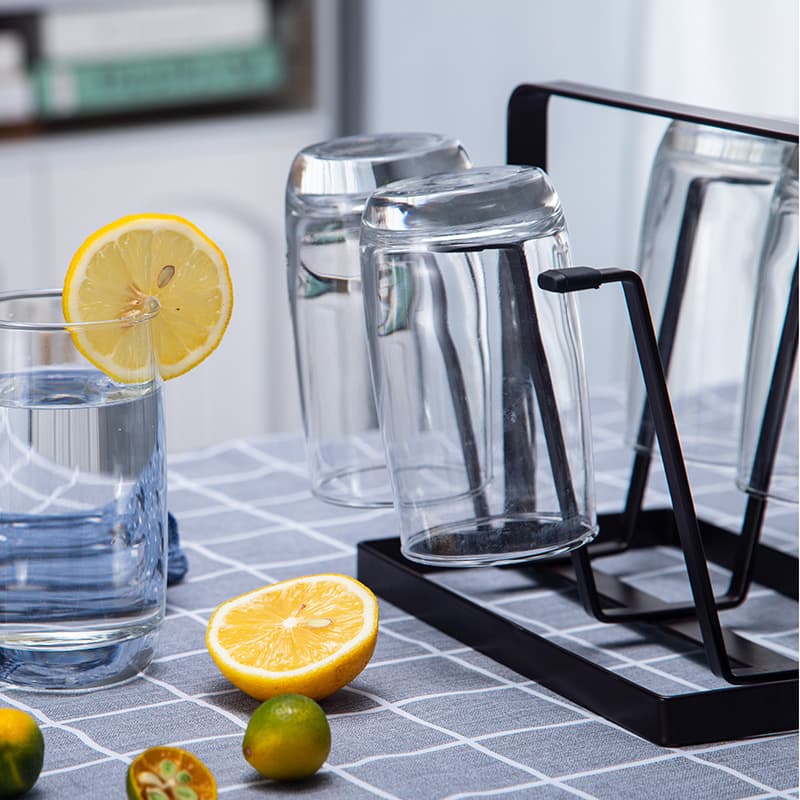 Nordic Style Square Steel Cup Holder Six-Cup Home Use Draining Glass Cup Rack Desktop Iron Art Rack Storage Organizer