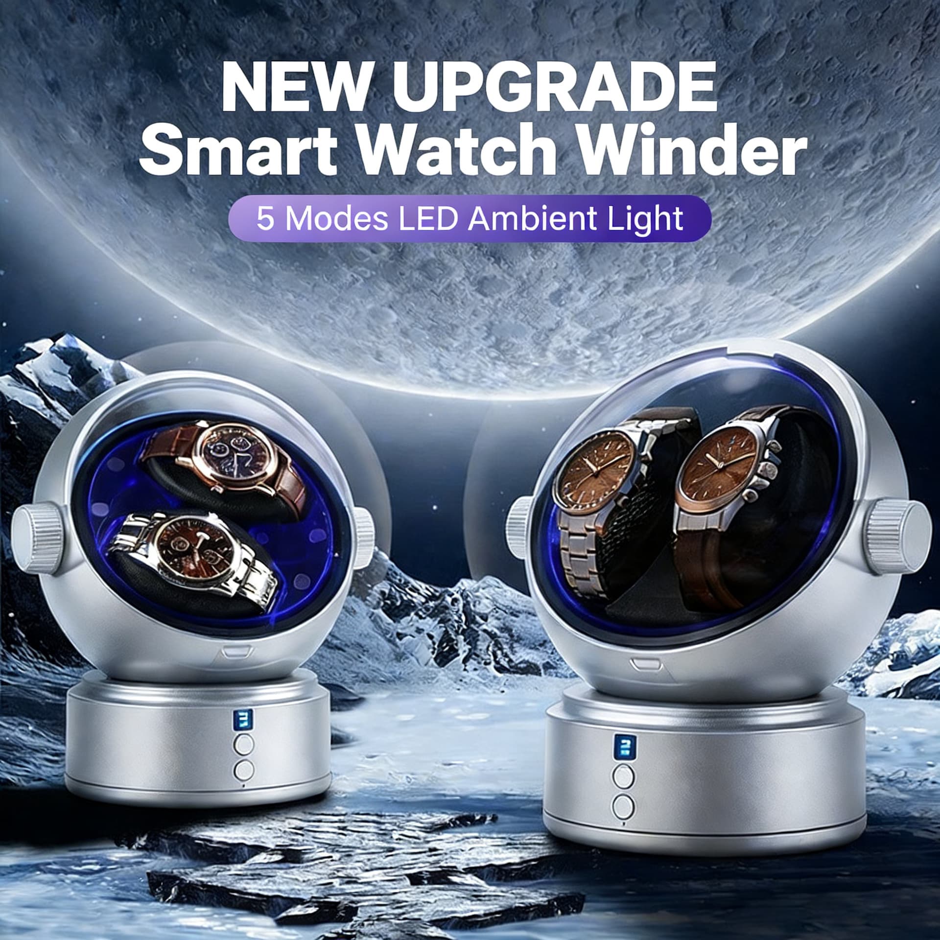 Double Watch Winder Anti-Magnetic for Mechanical Watches