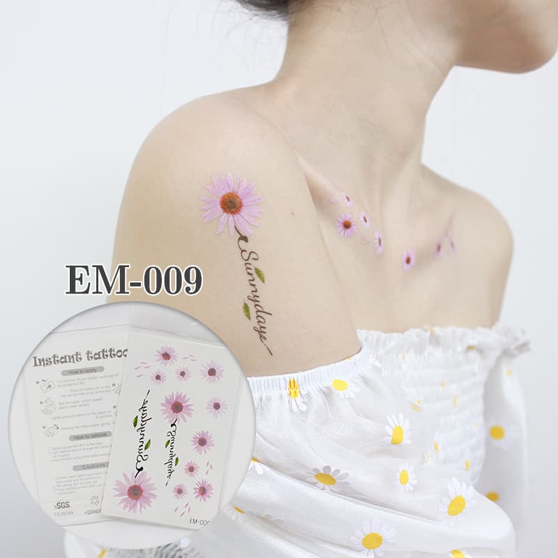 Waterproof Tattoo Stickers Cross-Border Ins Style Minimalist Collarbone Face Tattoo Stickers Wholesale Tattoo
