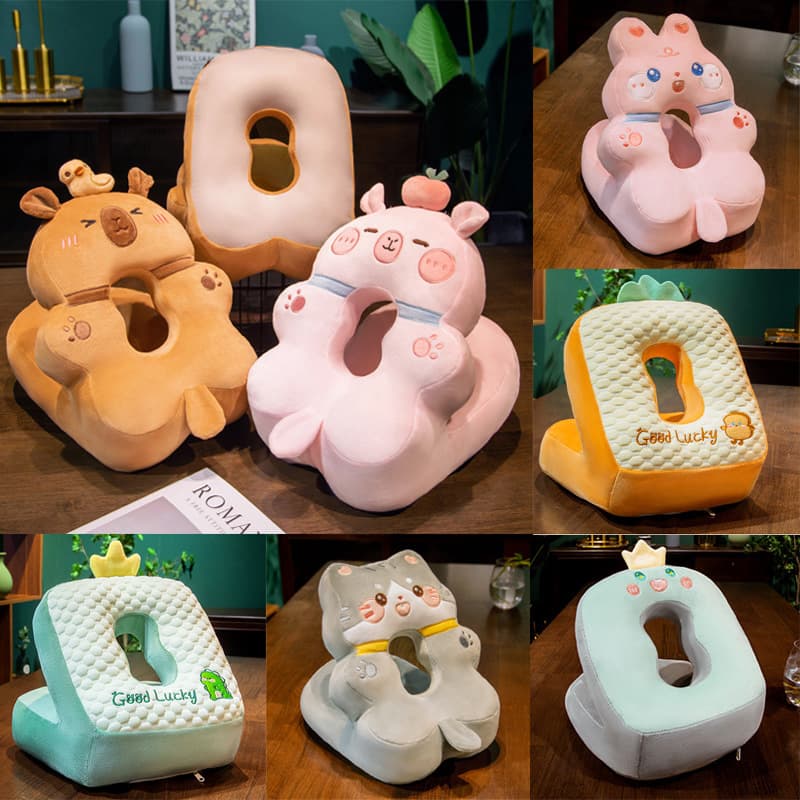 Capybara-themed Nap Pillow for Office Use, Lunch Break Essential Cushion, Elementary Student Cooling Silk Sleeping Pillow