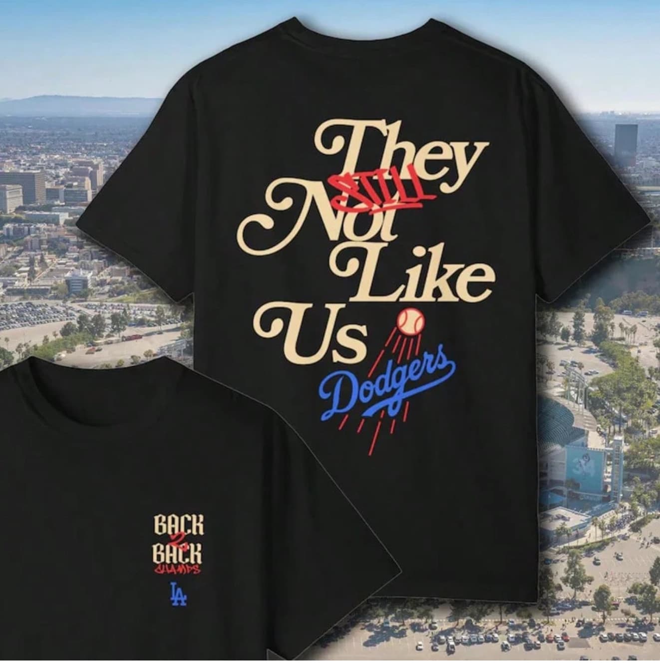 Los Angeles Dodgers Trendy Short-Sleeved American Retro 3D Digital Print Loose-Fitting Unisex T-Shirt Top