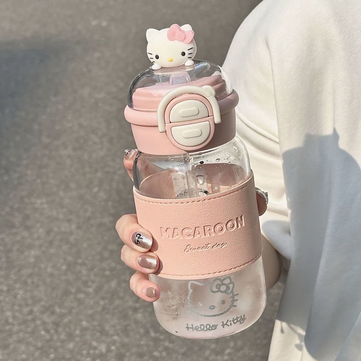KT Cute Water Cup for Women, High Appearance Large Capacity Dual-Drink Straw Plastic Cup, 2026 New Portable Student Cup