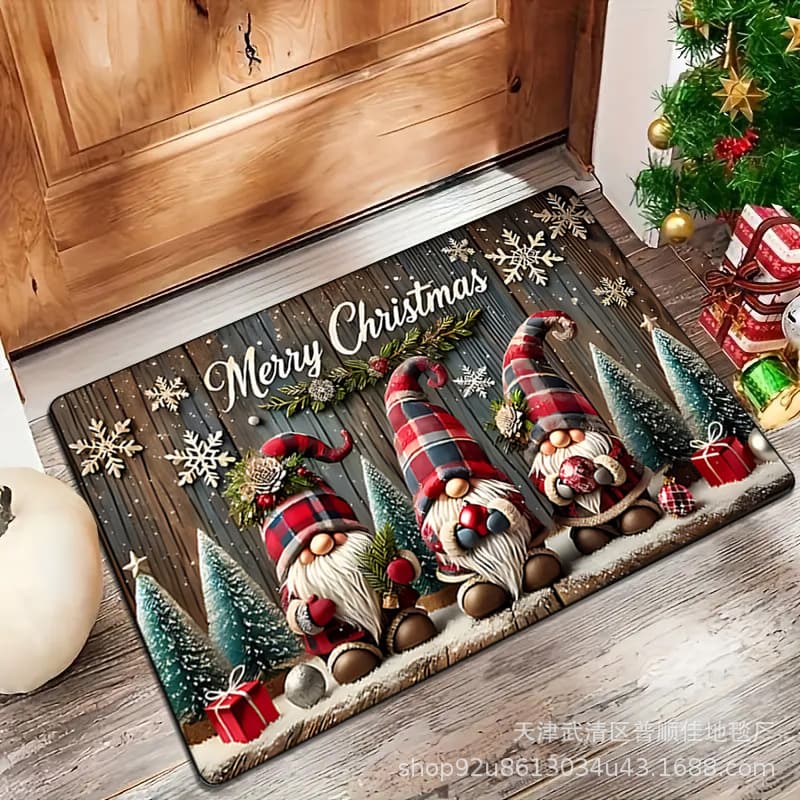 Christmas dwarf holiday floor mats cross-border Christmas door mats on behalf of kitchen mats stain-resistant floor mats