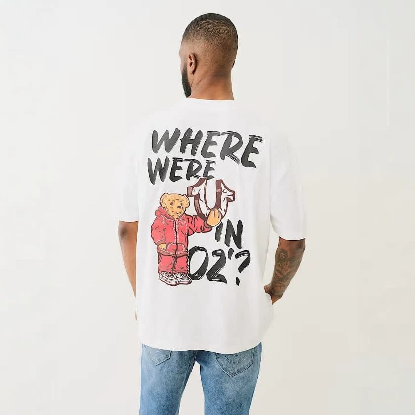 TRUE RELIGION 230g Summer Heavyweight Hong Kong Style Unisex Crew Neck Loose Short Sleeve T-Shirt