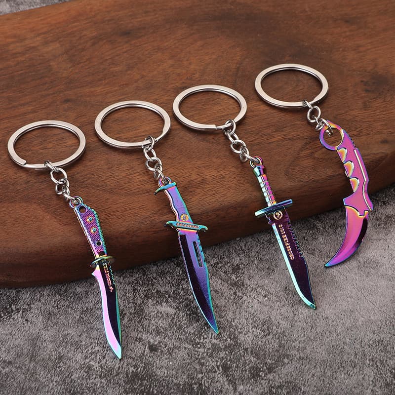 Valorant Merchandise Reaver Collection Weapon Phantom Vandal Claw Knife Full Metal Model Keychain Pendant