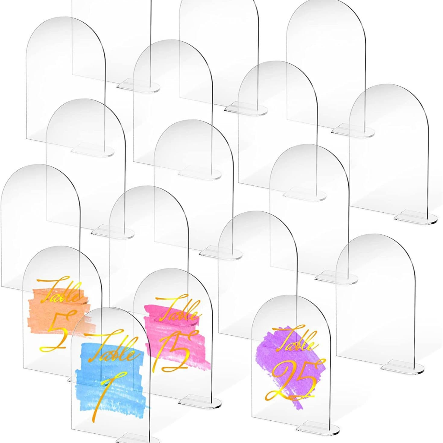 Acrylic Transparent Arch Semi-Circle Number Table Card DIY Blank Acrylic Party Decoration Wedding Table Card