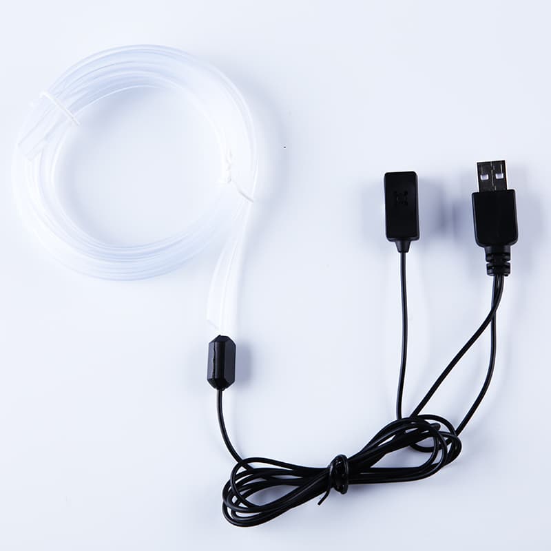 Cross-border LED RGB EL Cold Light Wire Car Ambient Light, USB No-Wiring Modification Decorative Atmosphere Light Strip