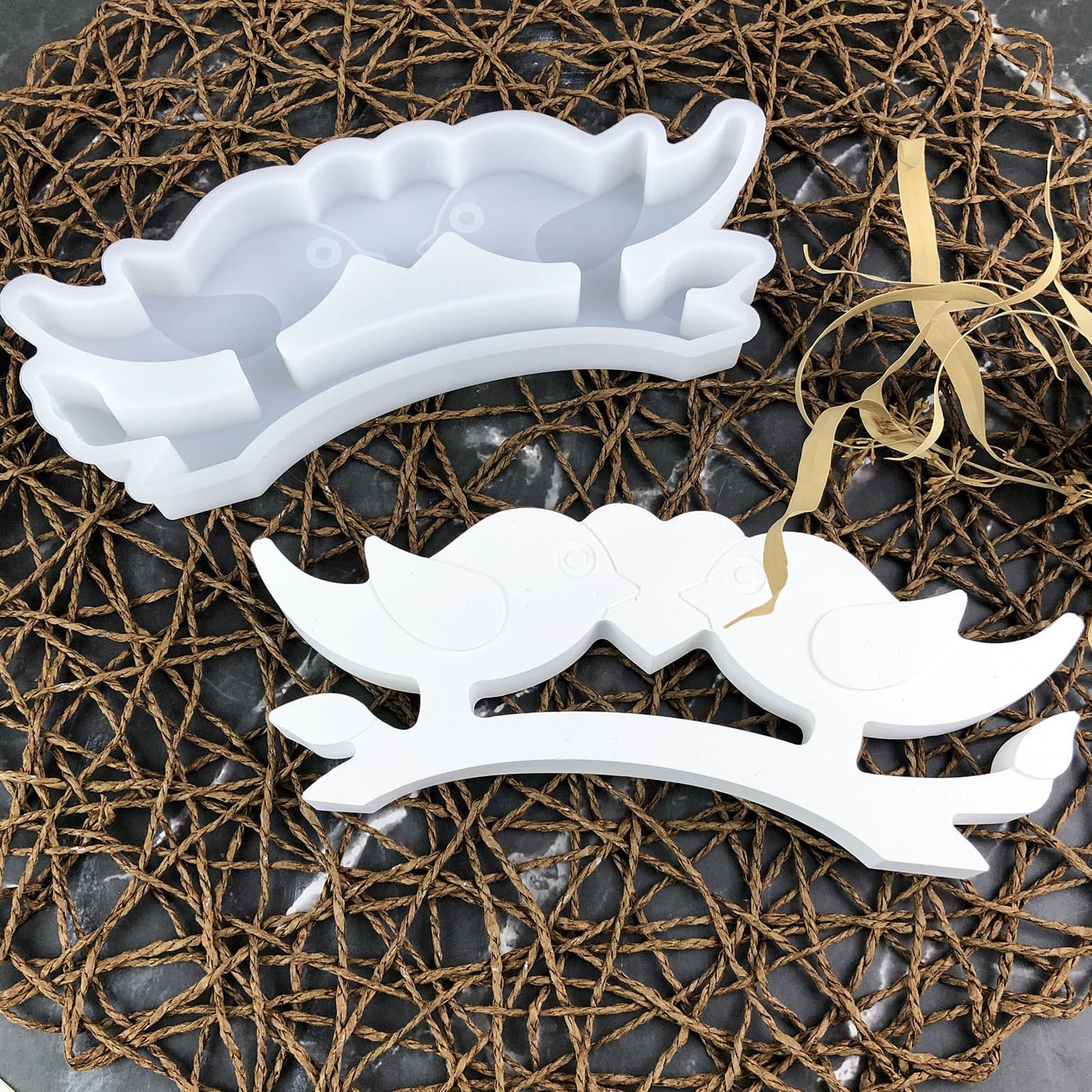 X0515 Lovebird Figurine Decoration Mold, DIY Silicone Mold for Figurines