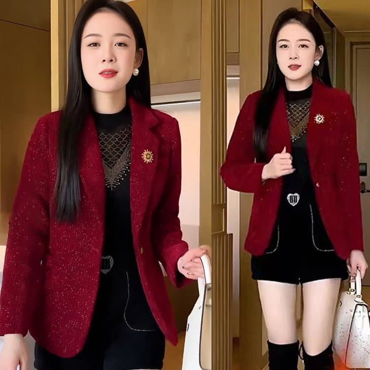 Dropshipping Trendy Stylish Blazer Jacket 2025 Fall New Quilted Thickened Top for Women