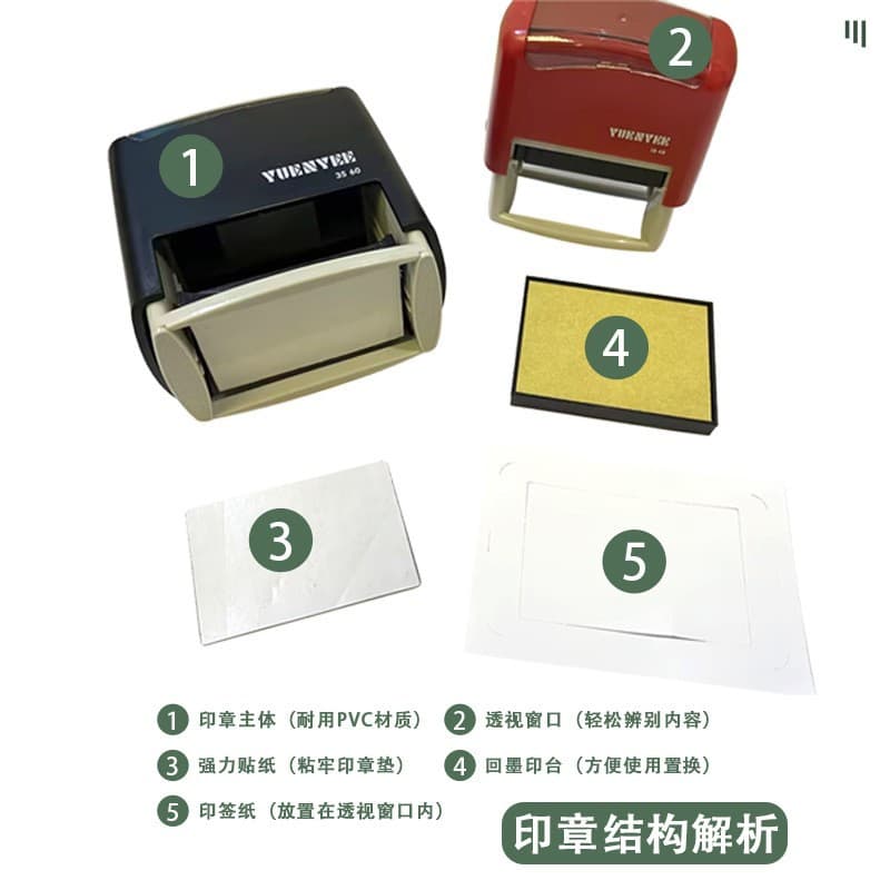 Wholesale Self-Inking Stamp Materials, Rectangular Text Stamp, Flip-Top Self-Inking Stamp