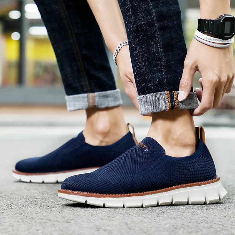Men's Summer Breathable Sports Shoes, Knitted Casual Shoes, Large Size Men's Shoes, Versatile Korean Style Fashion Men's Shoes