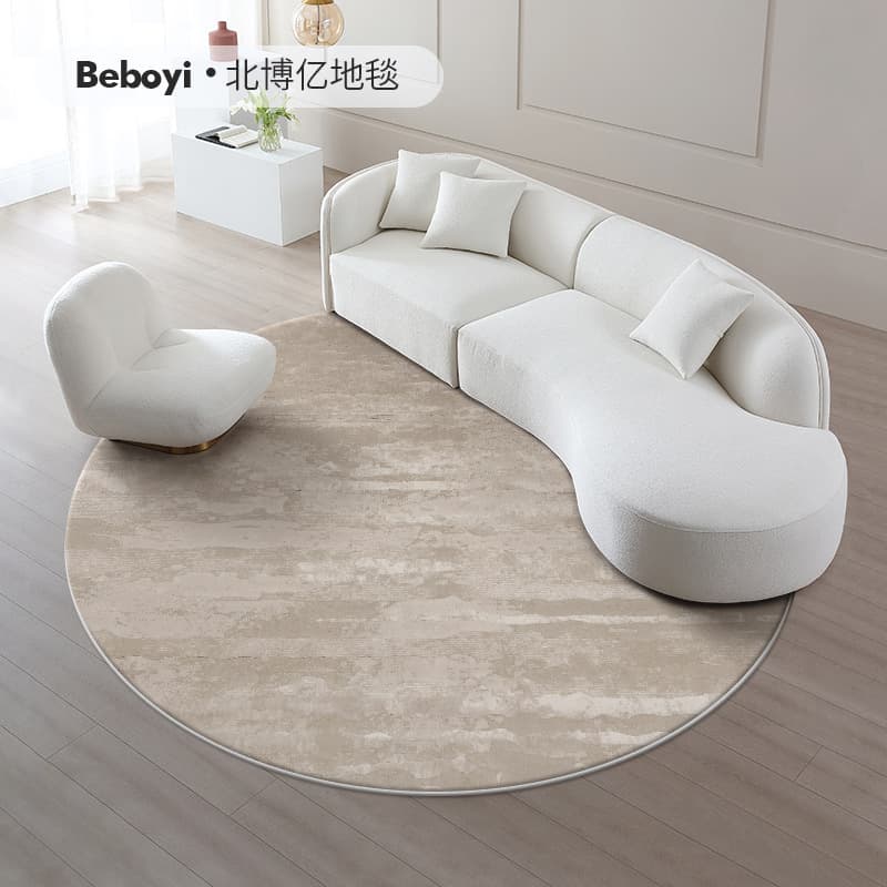Turkish Imported Solid Color Carpet, Modern Minimalist Light Luxury, Living Room Sofa Coffee Table Mat, Bedroom Round Rug