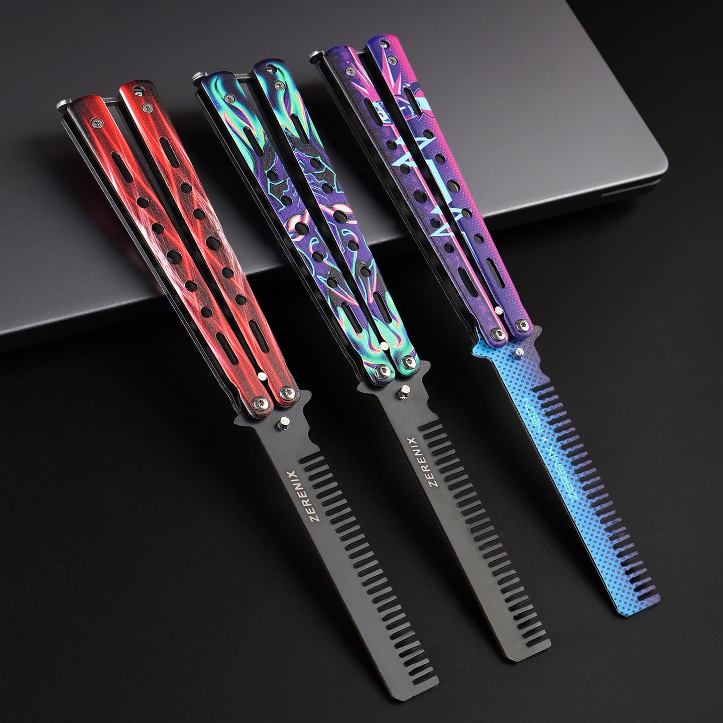 Butterfly Knife Multi-Function Combo Tool Portable Comb Trainer Knife Full Stainless Steel Unsharpened Safety Folding Knife