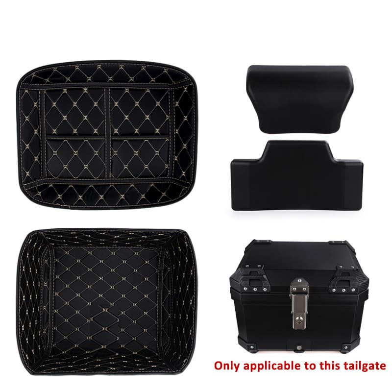 Motorcycle Electric Scooter Trunk Tail Box Inner Lining Leather Waterproof 45L/57L Backrest Toolbox Accessories